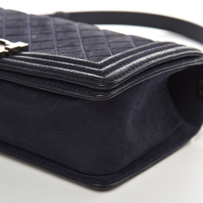 Chanel Iridescent Caviar Quilted Medium Boy Flap Navy 10 of 17