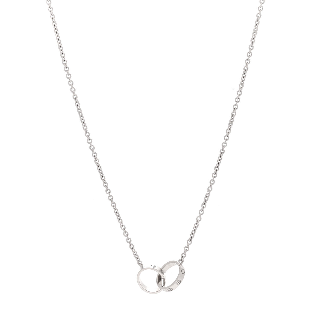 18K White Gold Interlocking LOVE Necklace