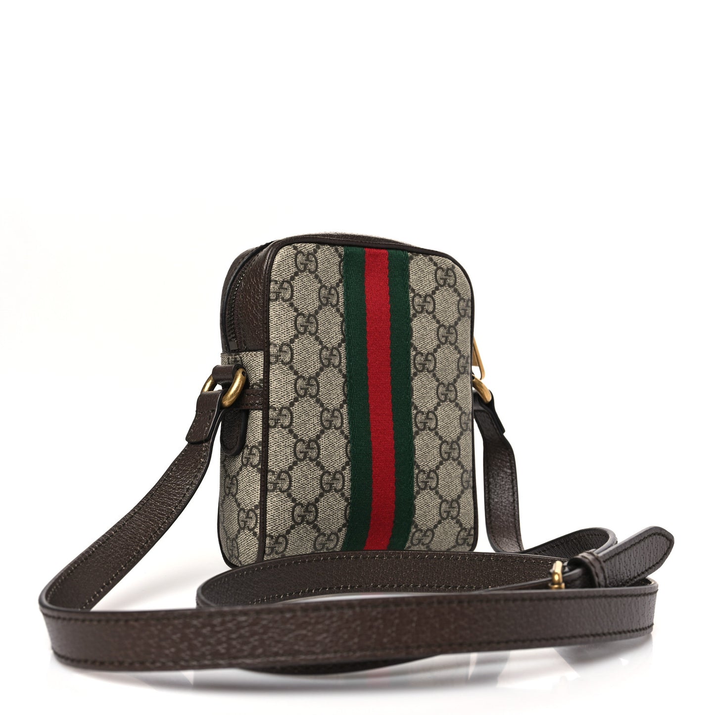 GG Supreme Monogram Web Mini Ophidia Messenger Brown
