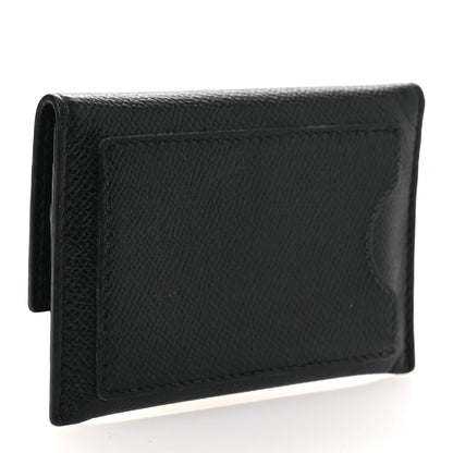 Salvatore Ferragamo Pebbled Calfskin Flap Card Holder Black 3 of 9