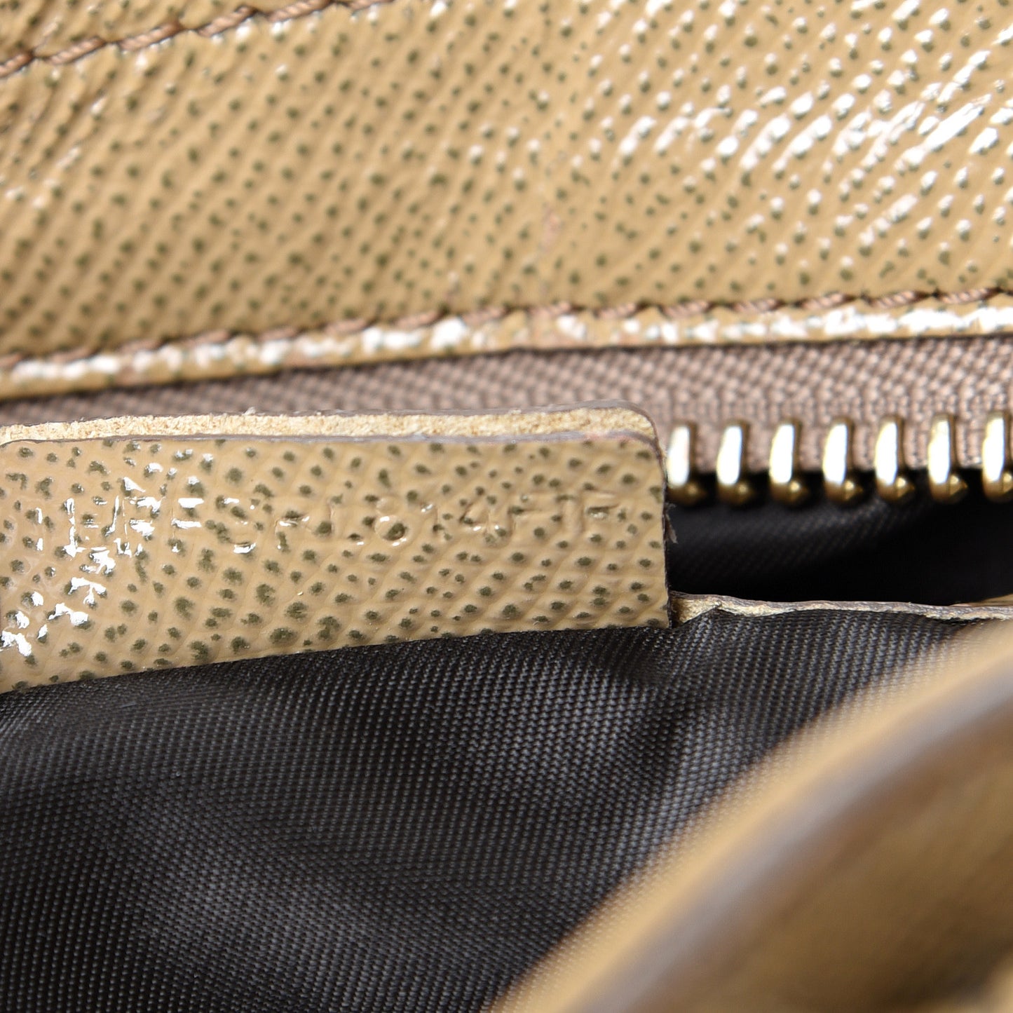 Patent London Grainy Calfskin Satchel Beige