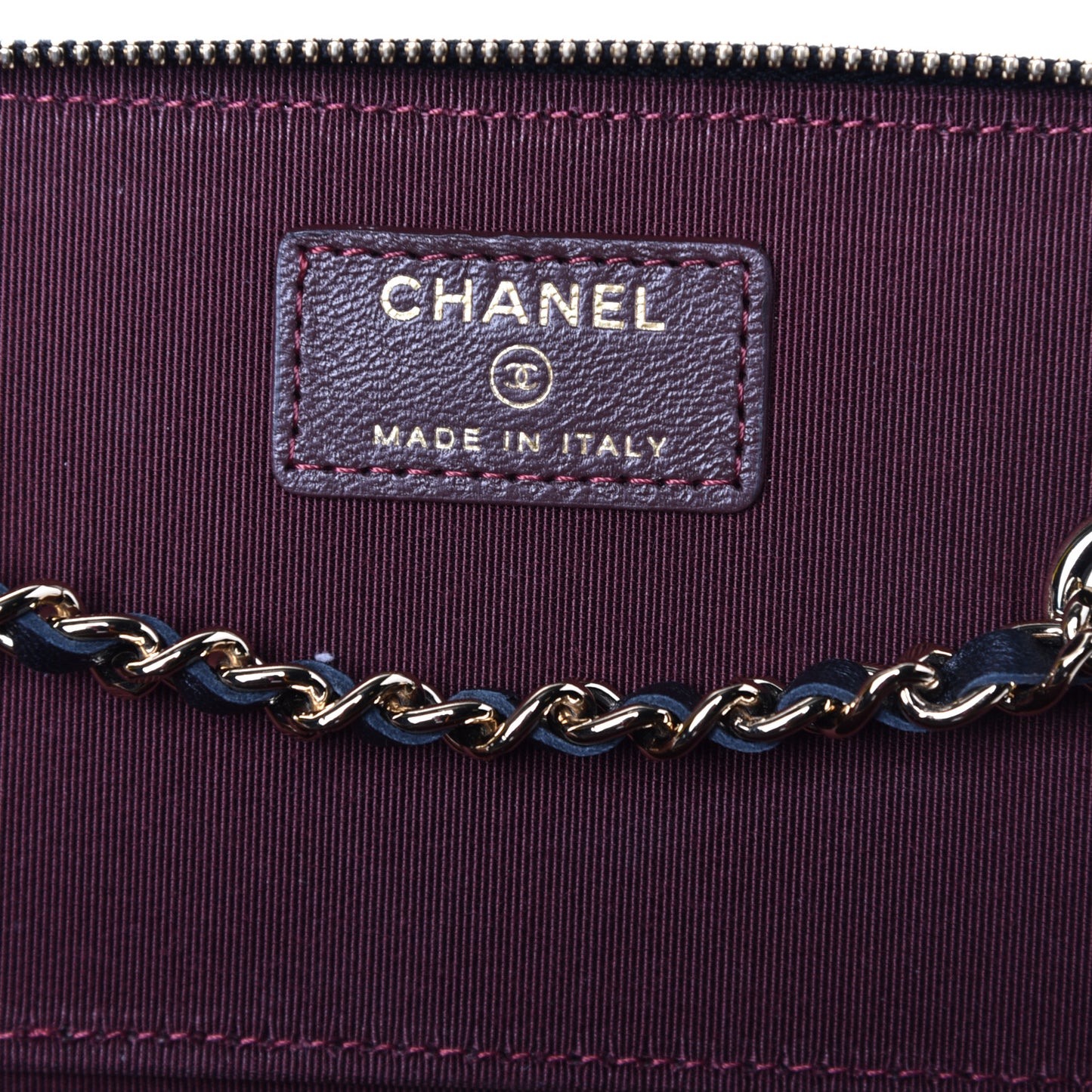 Lambskin Quilted Small Vanity Case With Chain Black