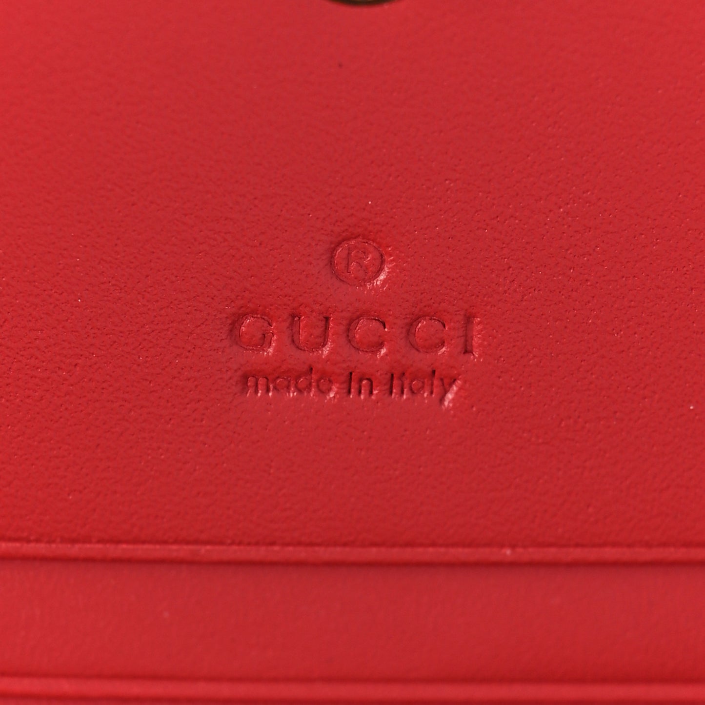 GG Supreme Monogram Cherry Embellished Card Case Wallet Hibiscus Red