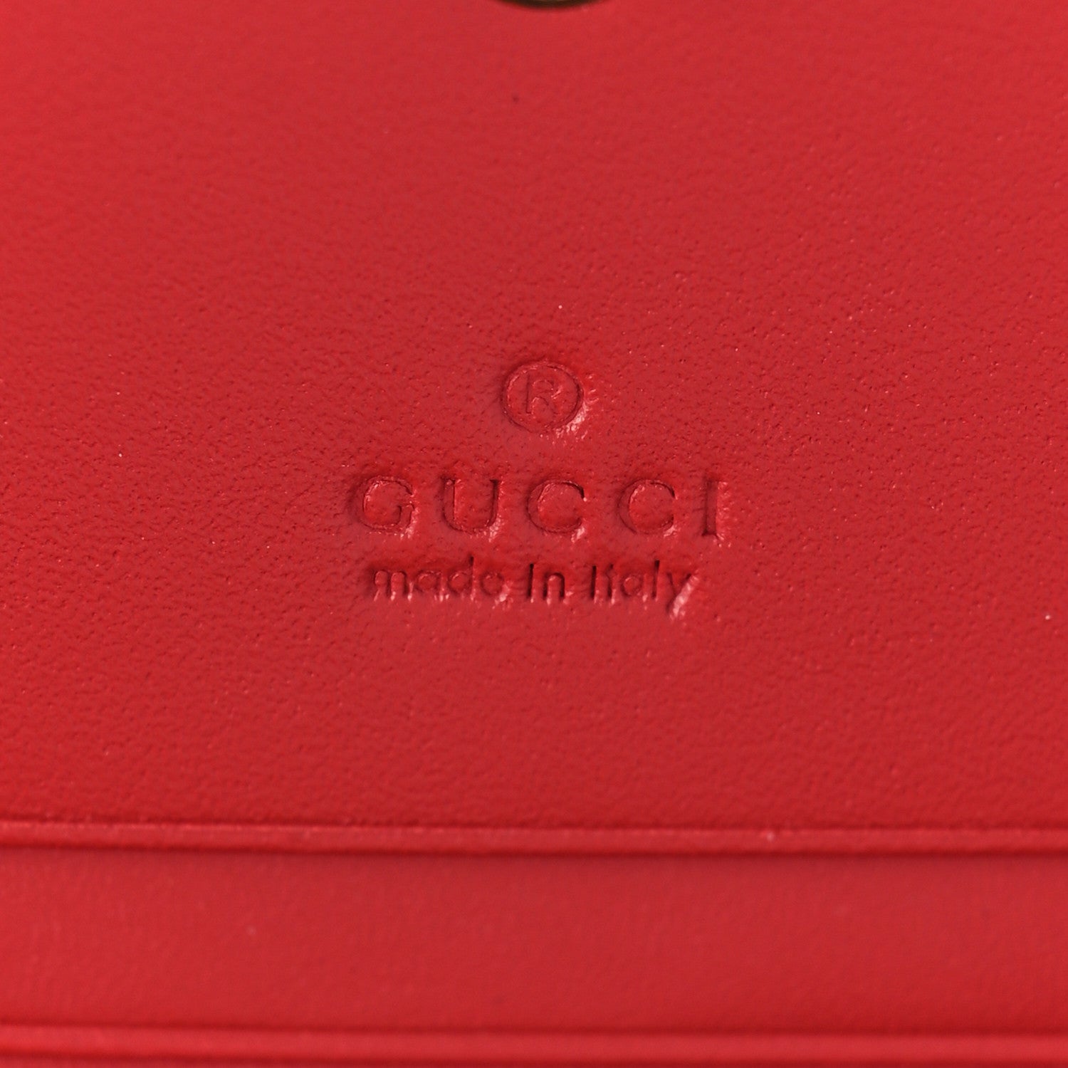 Gucci GG Supreme Monogram Cherry Embellished Card Case Wallet Hibiscus Red 7 of 8