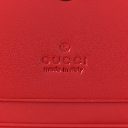 Gucci GG Supreme Monogram Cherry Embellished Card Case Wallet Hibiscus Red 7 of 8