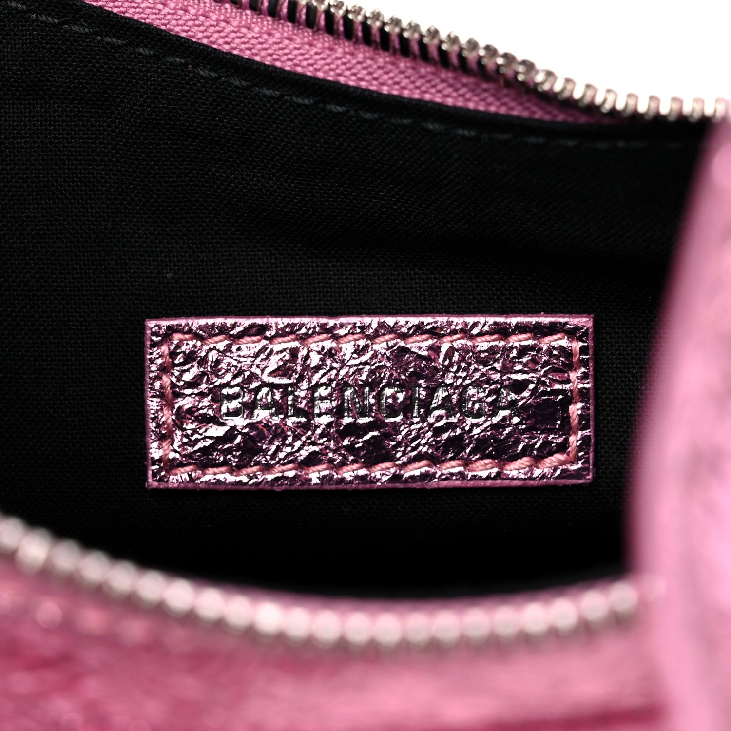 Balenciaga Metallic Agneau Arena Crystal Le Cagole Shoulder Bag XS Met Pink 6 of 9