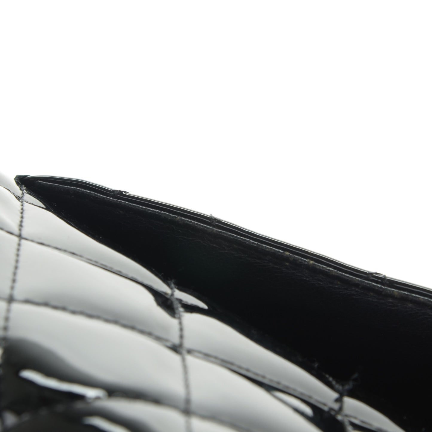 Patent Quilted Maxi Single Flap Black