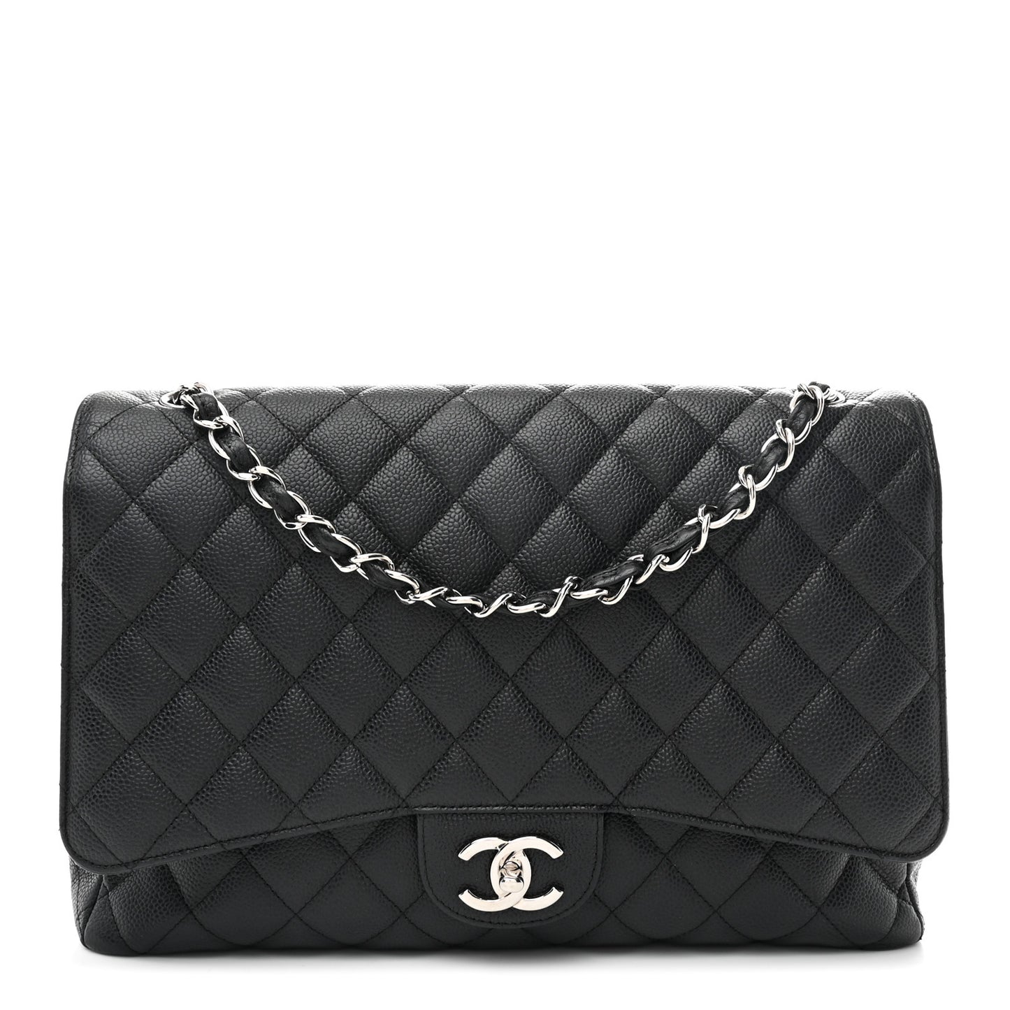 Caviar Quilted Maxi Double Flap Black