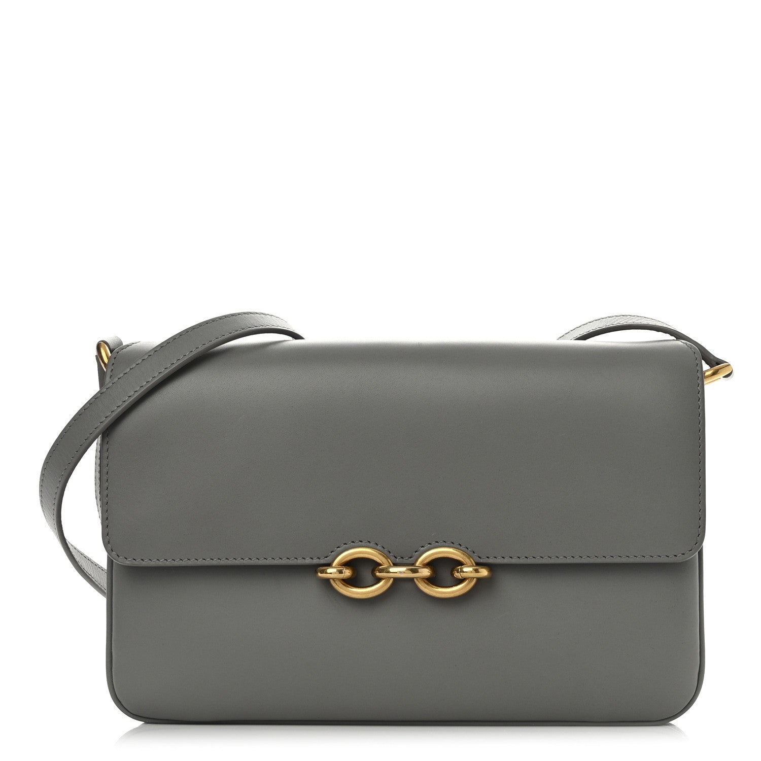 Saint Laurent Smooth Calfskin Le Maillon Satchel Grey 1 of 15
