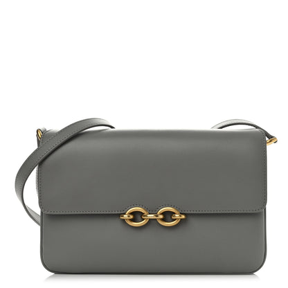 Saint Laurent Smooth Calfskin Le Maillon Satchel Grey 1 of 15