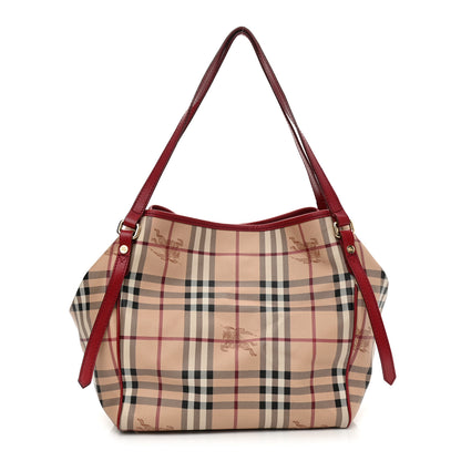 Burberry Haymarket Check Small Canterbury Tote Military Red 1 of 9