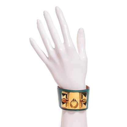 Hermes Swift Collier de Chien CDC Bracelet Malachite L 2 of 7