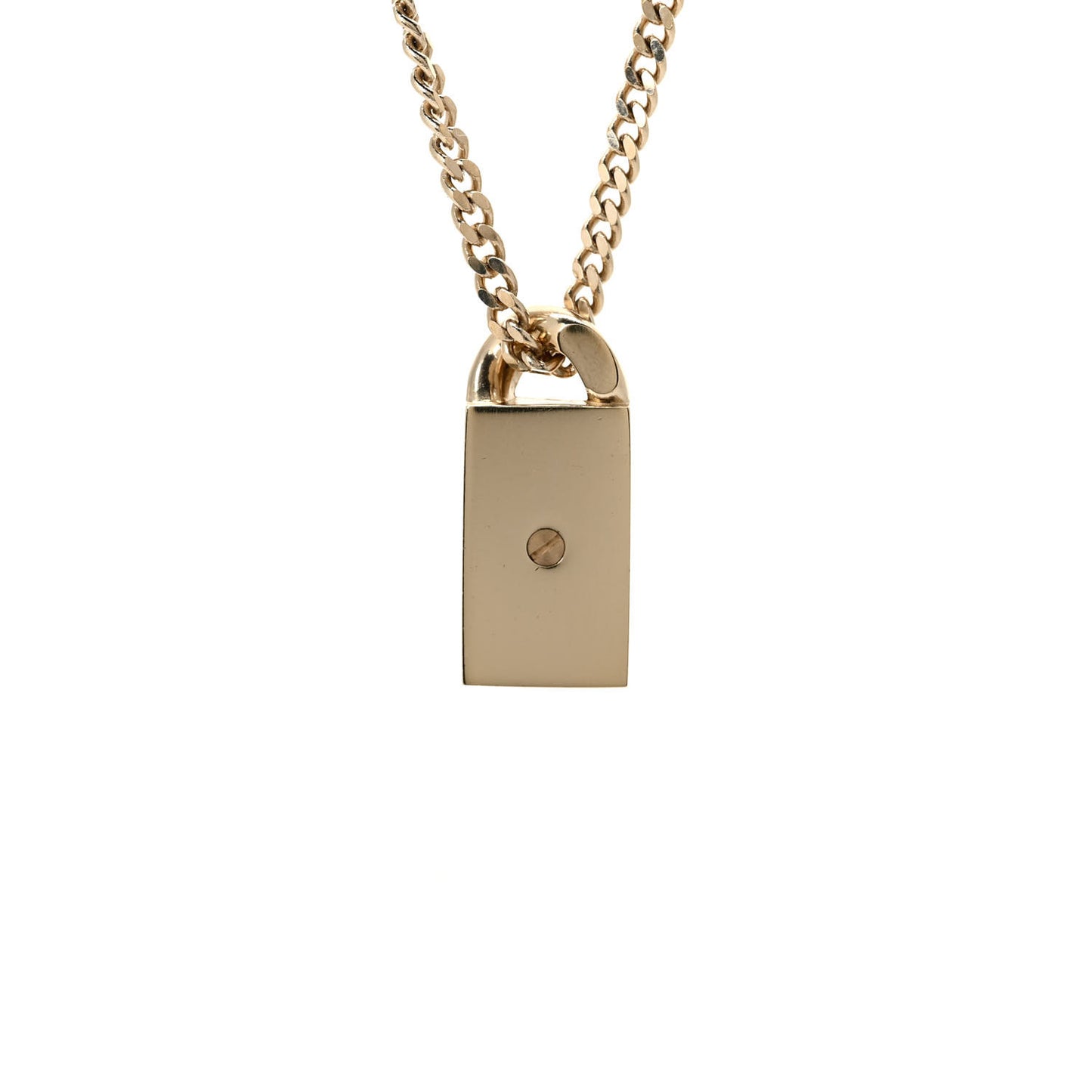 Crystal Dog Tag Charm Necklace Gold