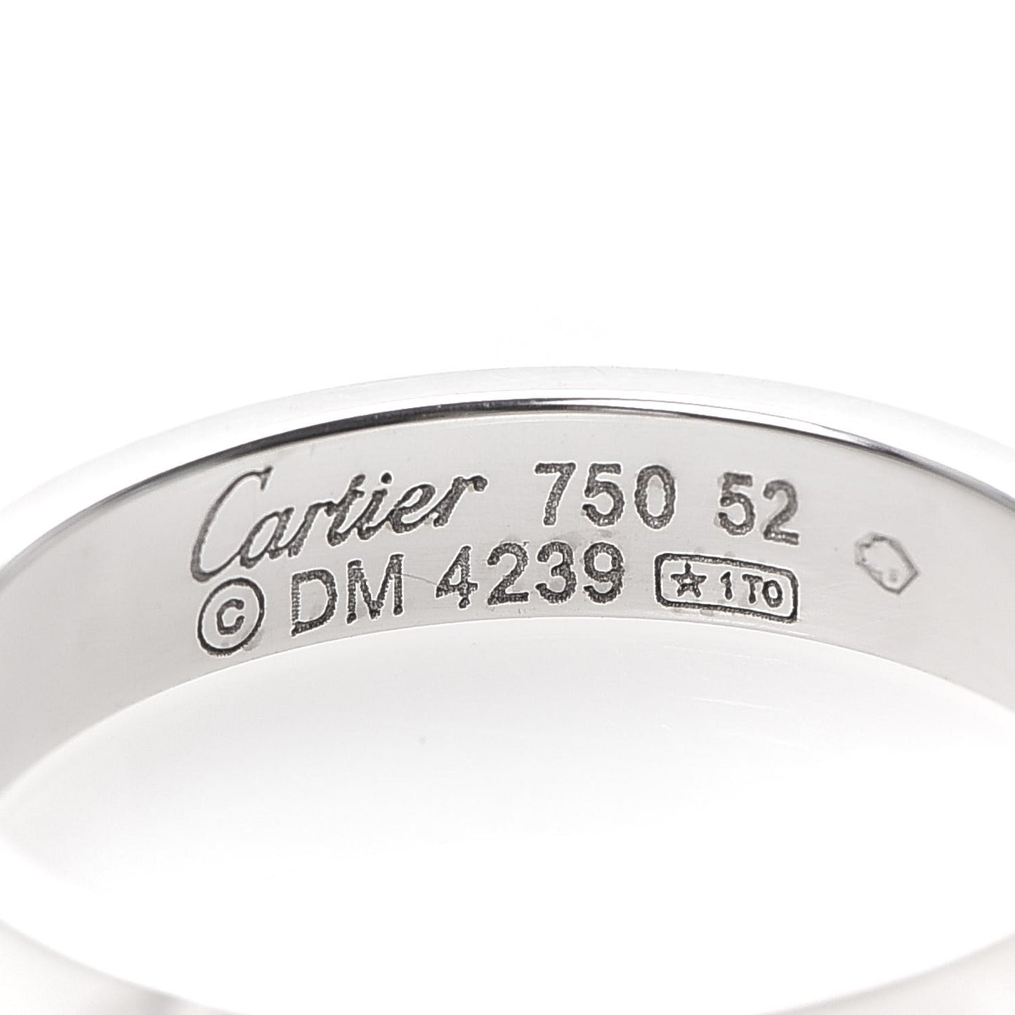 18K White Gold 3.5mm LOVE Wedding Band Ring 52 6
