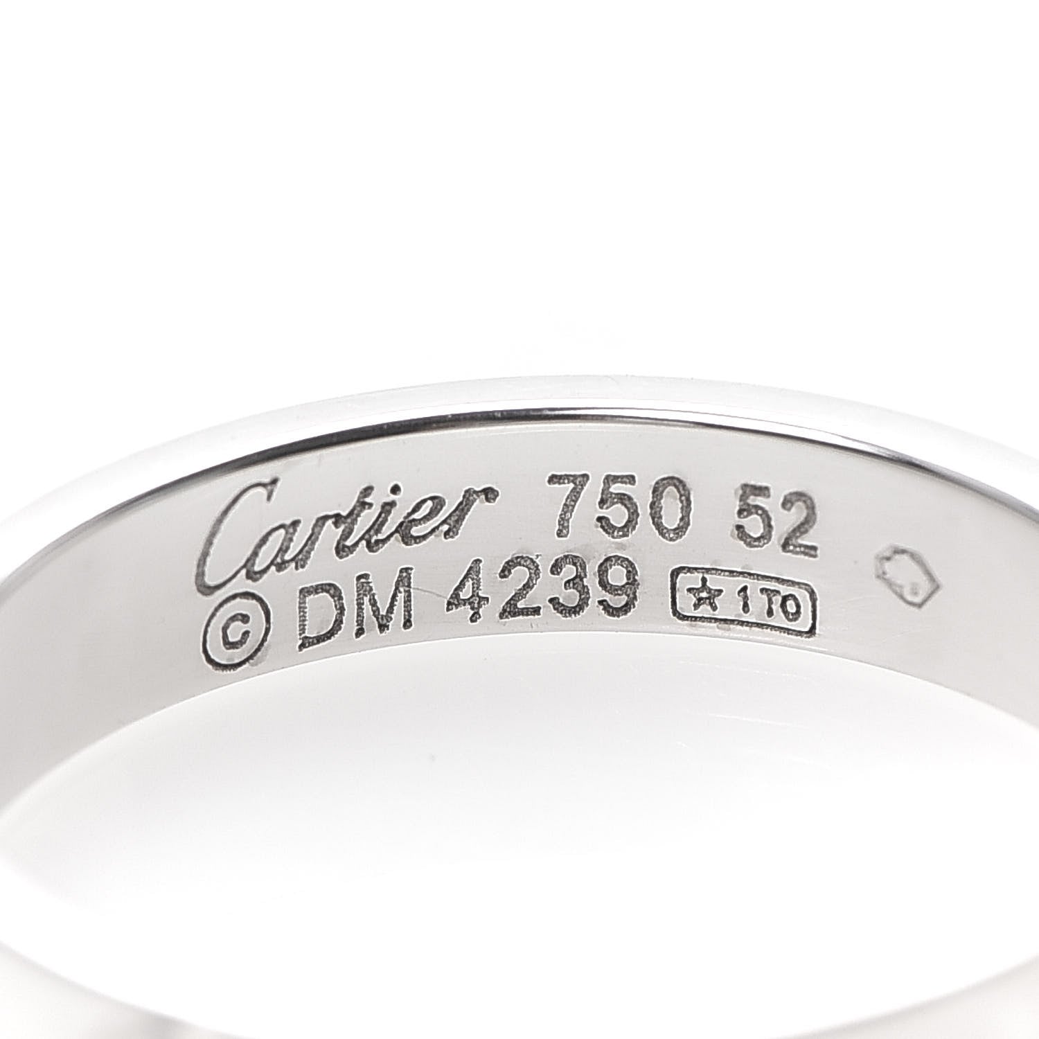 Cartier 18K White Gold 3.5mm LOVE Wedding Band Ring 52 6 4 of 4