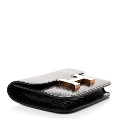 Hermes Lizard Constance Slim Wallet Black 5 of 8