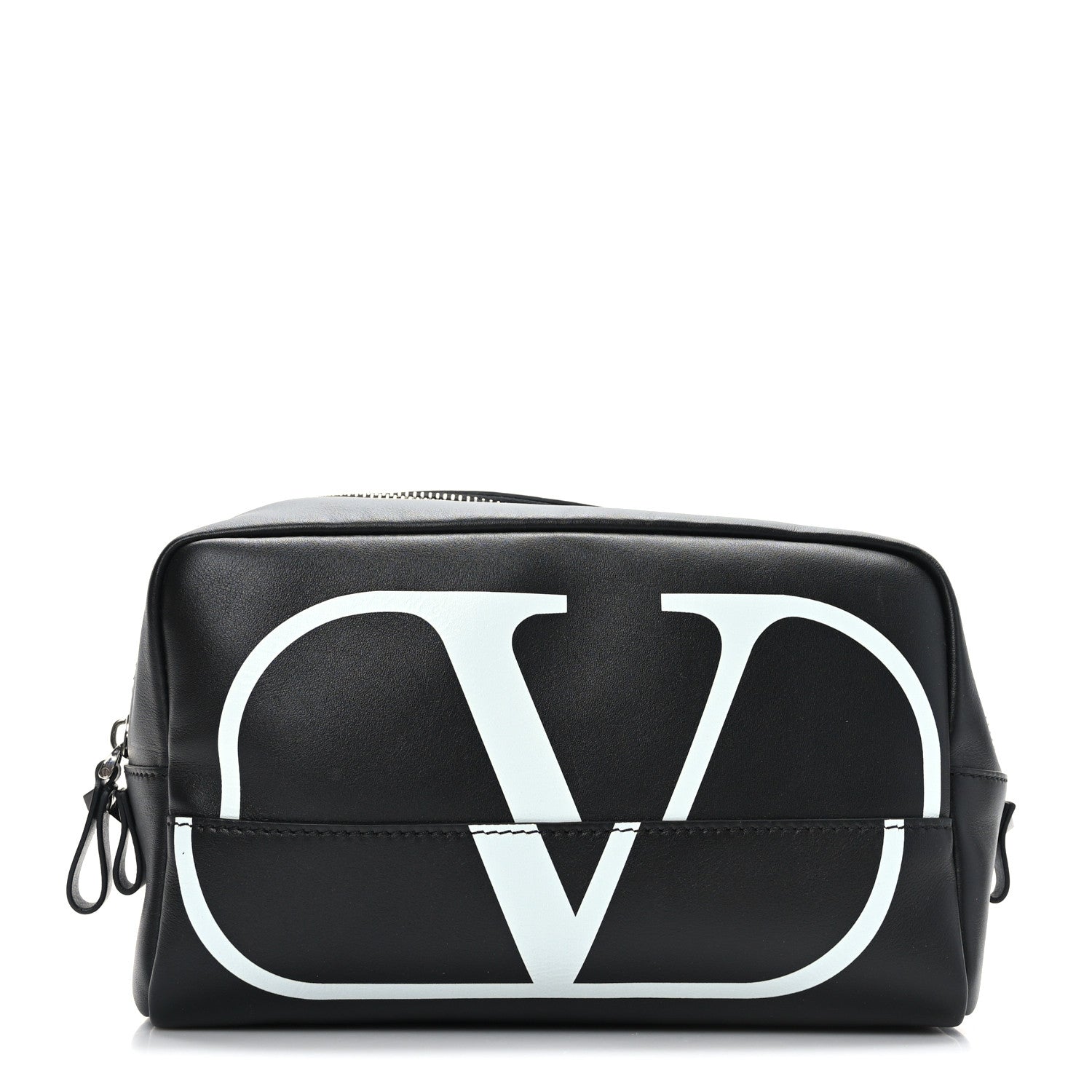 Valentino Garavani Calfskin VLogo Inlay Wash Bag Black 2 of 7