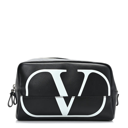 Valentino Garavani Calfskin VLogo Inlay Wash Bag Black 2 of 7