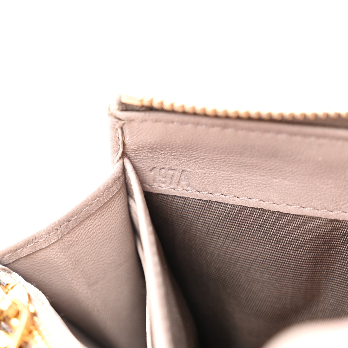 Nappa Matelasse Zip Around Wallet Pomice