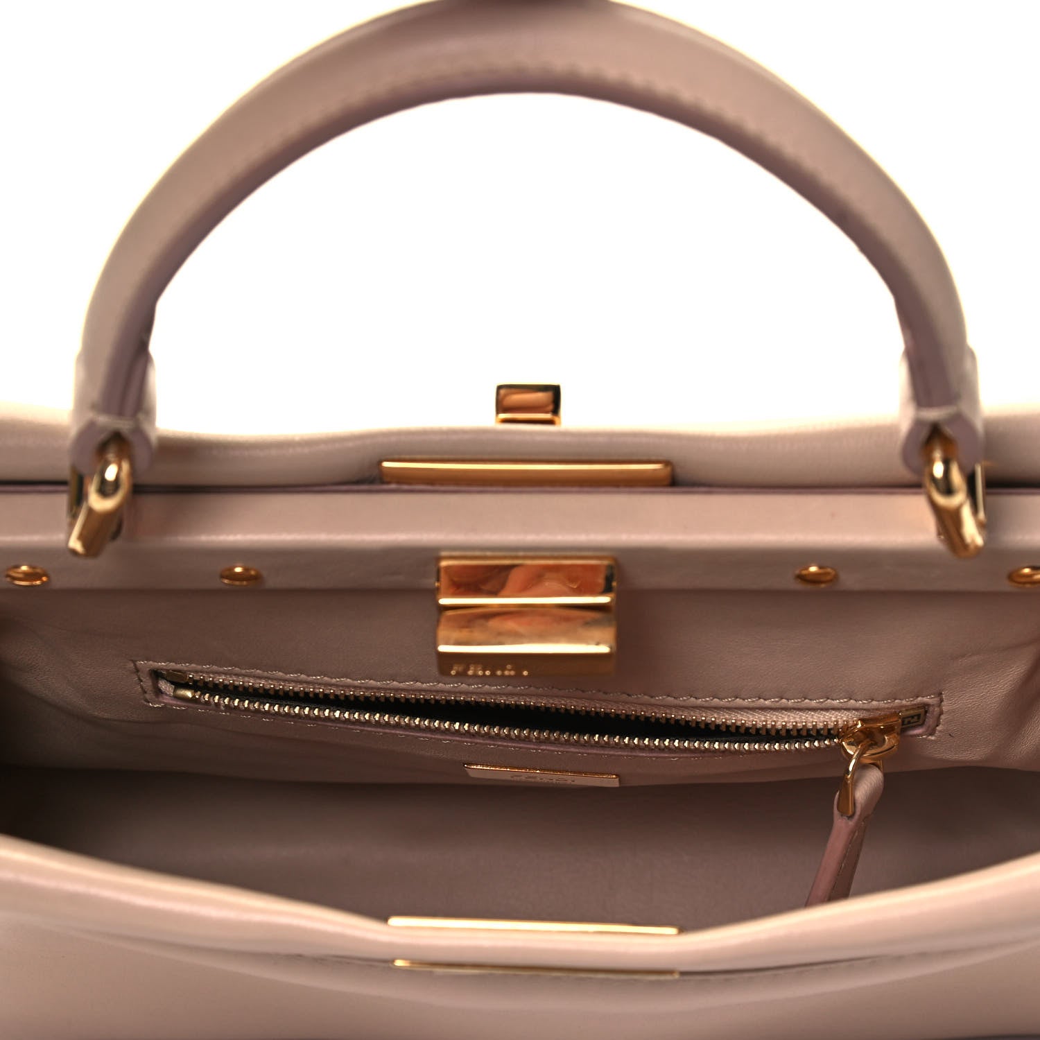 Fendi Nappa Stacked Bar Mini Peekaboo Iconic Satchel Rosa Plaster 5 of 9