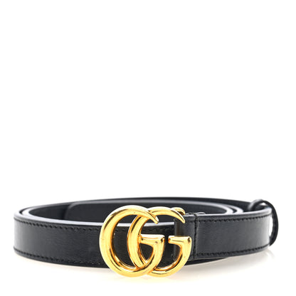 Gucci Calfskin Double G 20mm Belt 80 32 Black 1 of 4