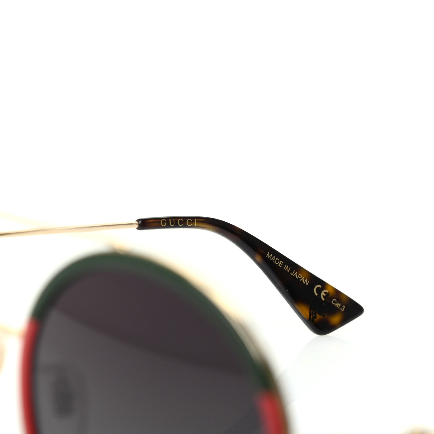 Gucci Metal Round Frame Sunglasses GG0061S Blue Red 5 of 8