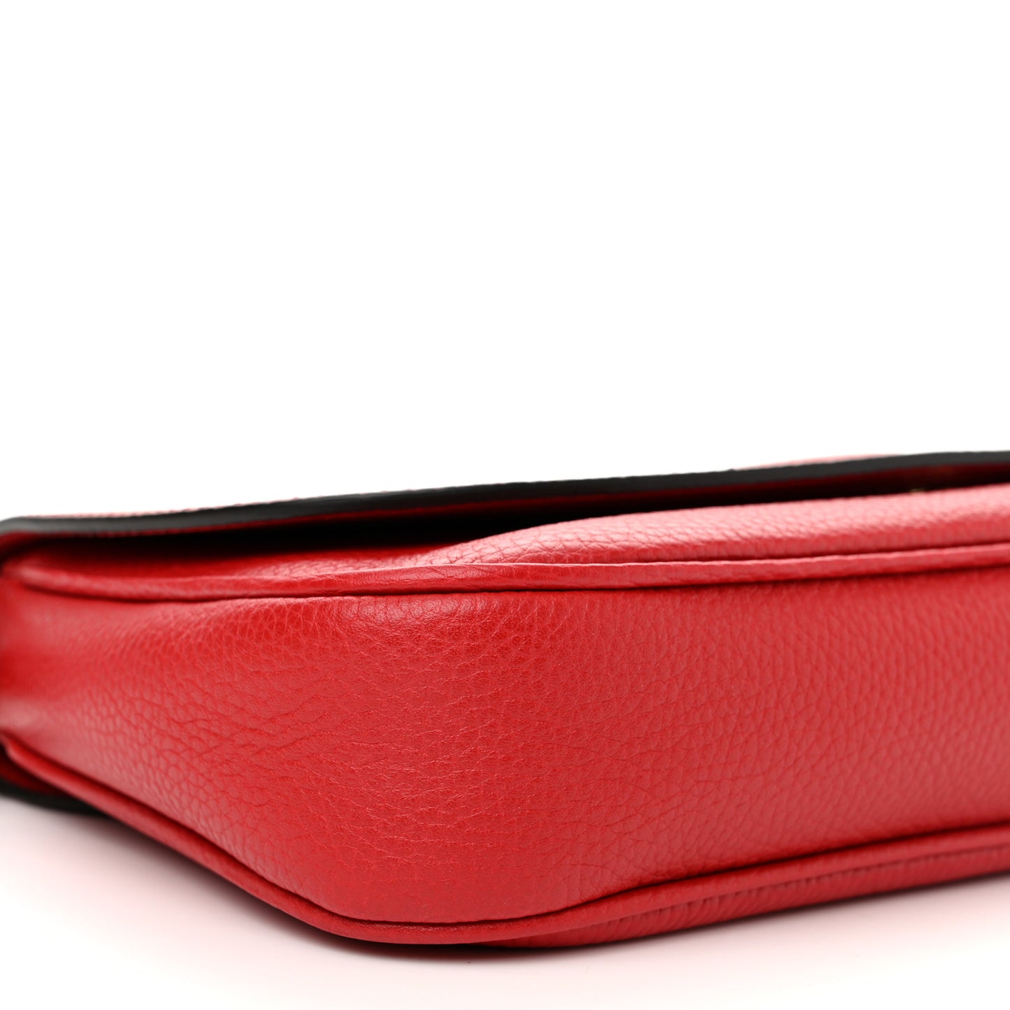 Pebbled Calfskin Medium Soho Flap Crossbody Vibrant Red