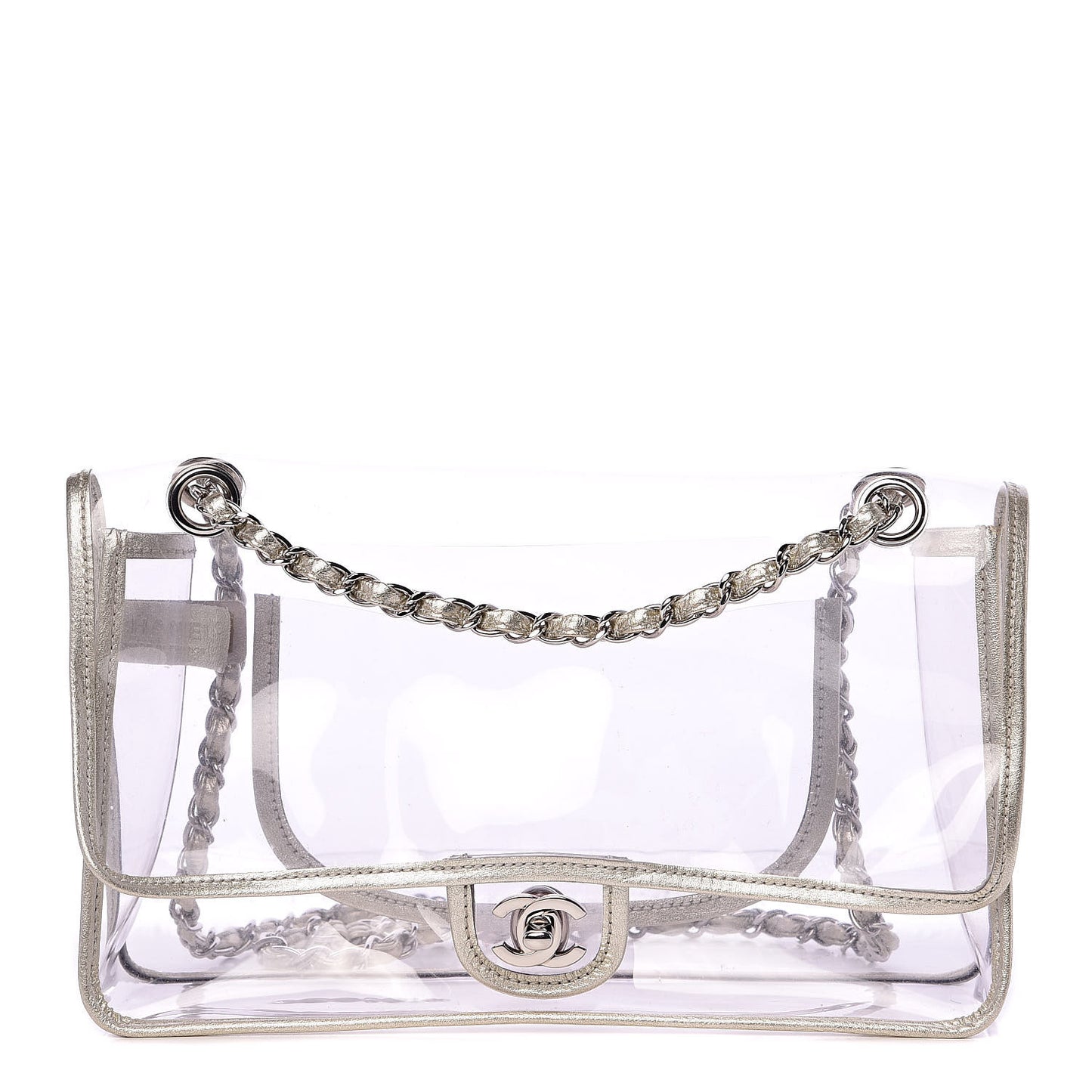 Lambskin Vinyl Large Naked Flap Silver