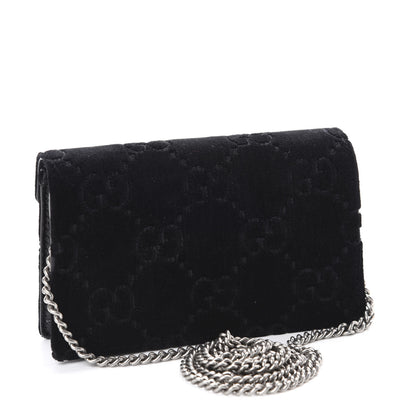 Gucci Velvet GG Monogram Super Mini Dionysus Shoulder Bag Black 3 of 9