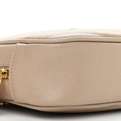 Saint Laurent Grain De Poudre Matelasse Monogram Mini Lou Camera Bag Dark Beige 9 of 10