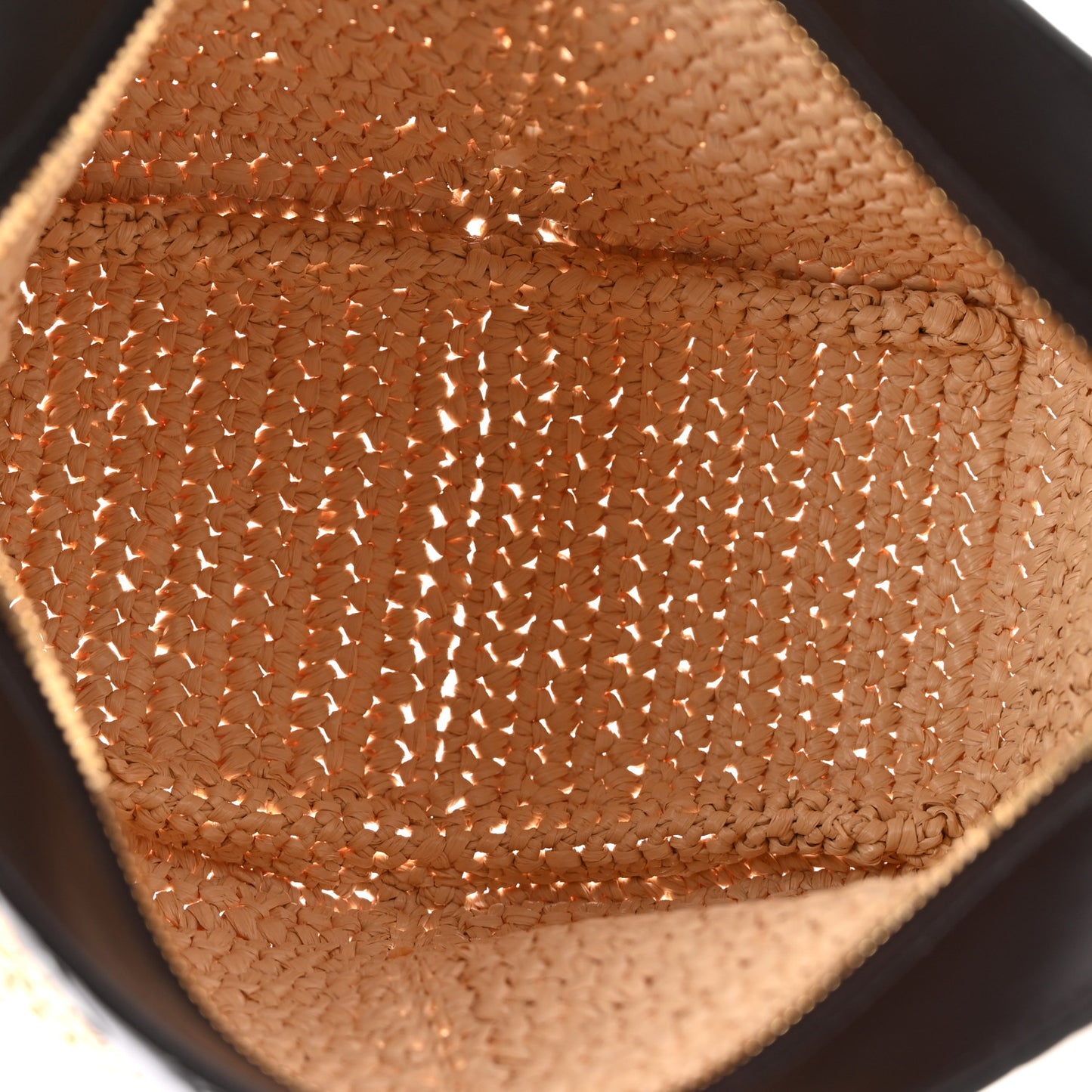 Raffia Woven Nappa Intrecciato Medium Pouch Natural Fondant