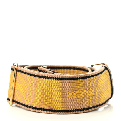 Fendi Cannete Ribbon Poly Vitello King Logo Adjustable Strap You Miele Scuro Black Minos 2 of 5