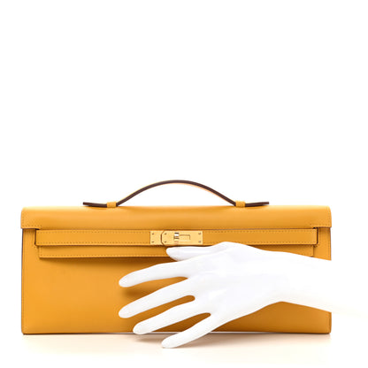 Hermes Swift Kelly Cut Clutch Pochette Jaune Ambre 2 of 6