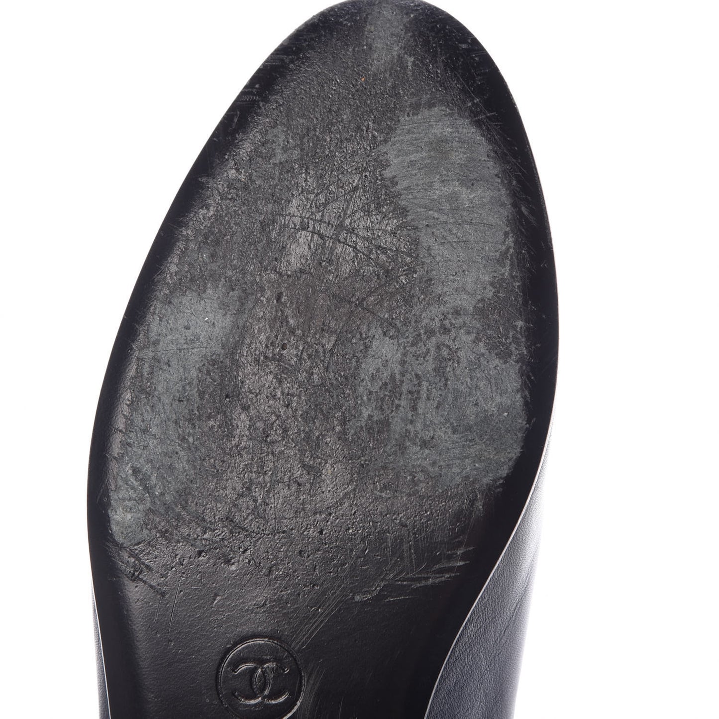 Lambskin CC Cap Toe Ballerina Flats 36 Navy