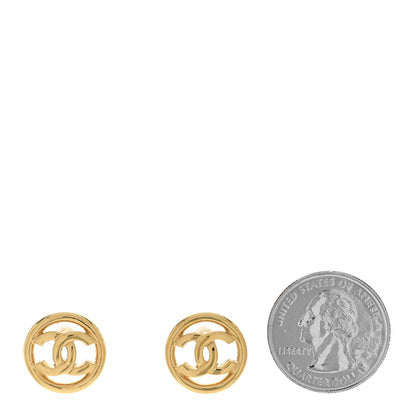 Chanel Metal CC Round Earrings Gold 2 of 5