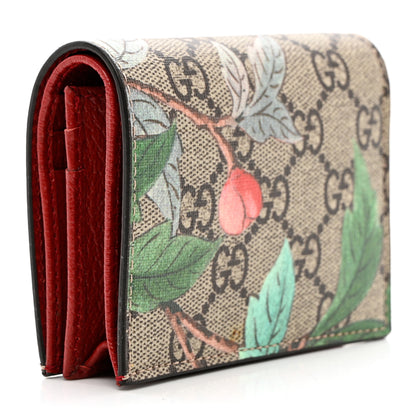 Gucci GG Supreme Monogram Tian Card Case Beige Multicolor Red 3 of 7