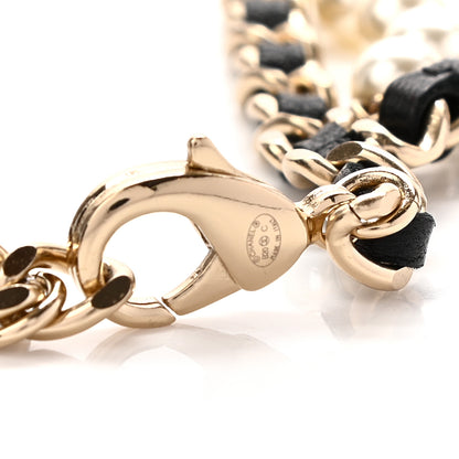 Chanel Lambskin Pearl Chain CC Fancy Belt Black Gold 4 of 5