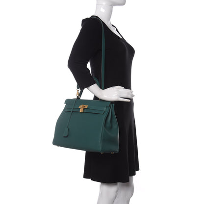 Hermes Togo Kelly Retourne 35 Malachite 2 of 10
