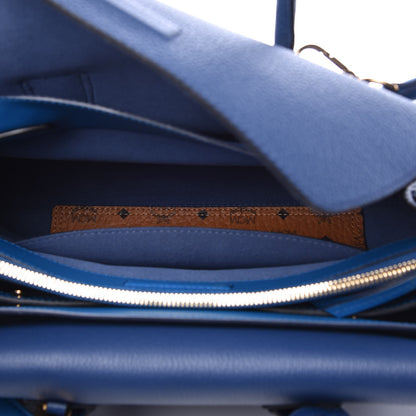 MCM Grained Calfskin Medium Milla Tote Navy 7 of 10