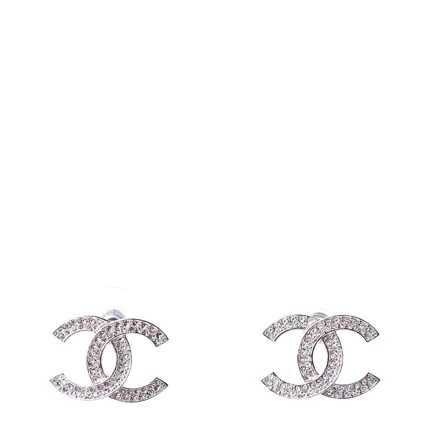Crystal CC Earrings Silver