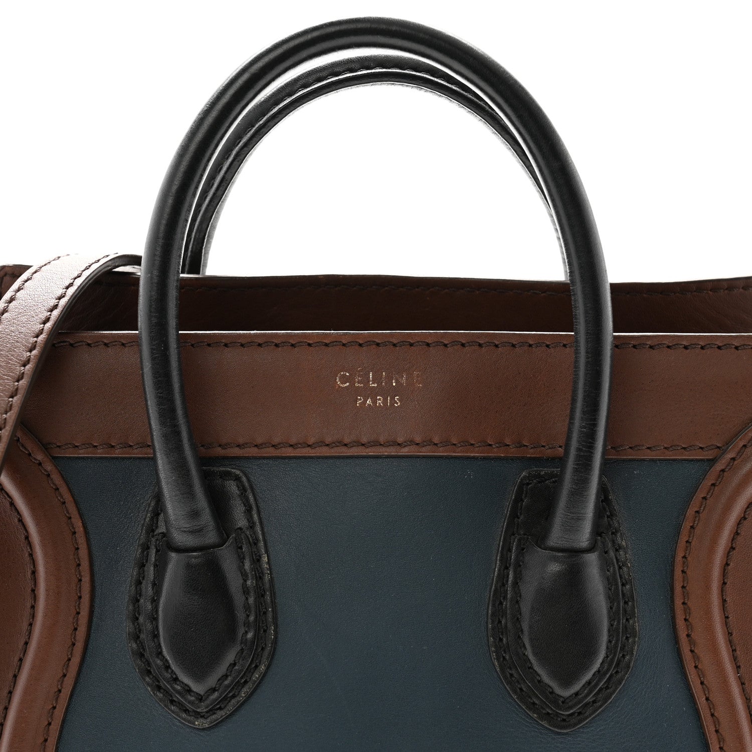 Celine Smooth Drummed Calfskin Nano Tri-Color Luggage Navy 7 of 11