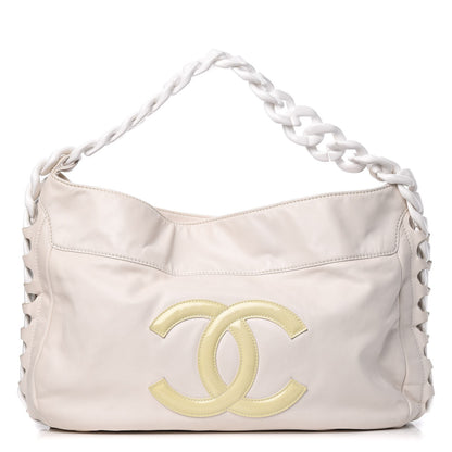 Chanel Calfskin Modern Chain Rhodoid Hobo White 1 of 11