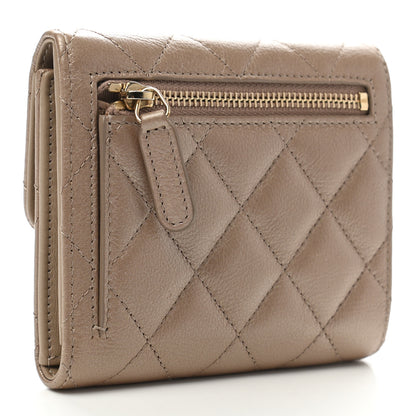 Chanel Metallic Calfskin Quilted 2.55 Reissue Compact Flap Wallet Gold 3 of 8