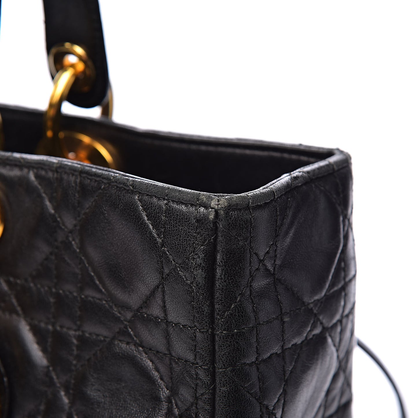 Lambskin Cannage Large Lady Dior Black