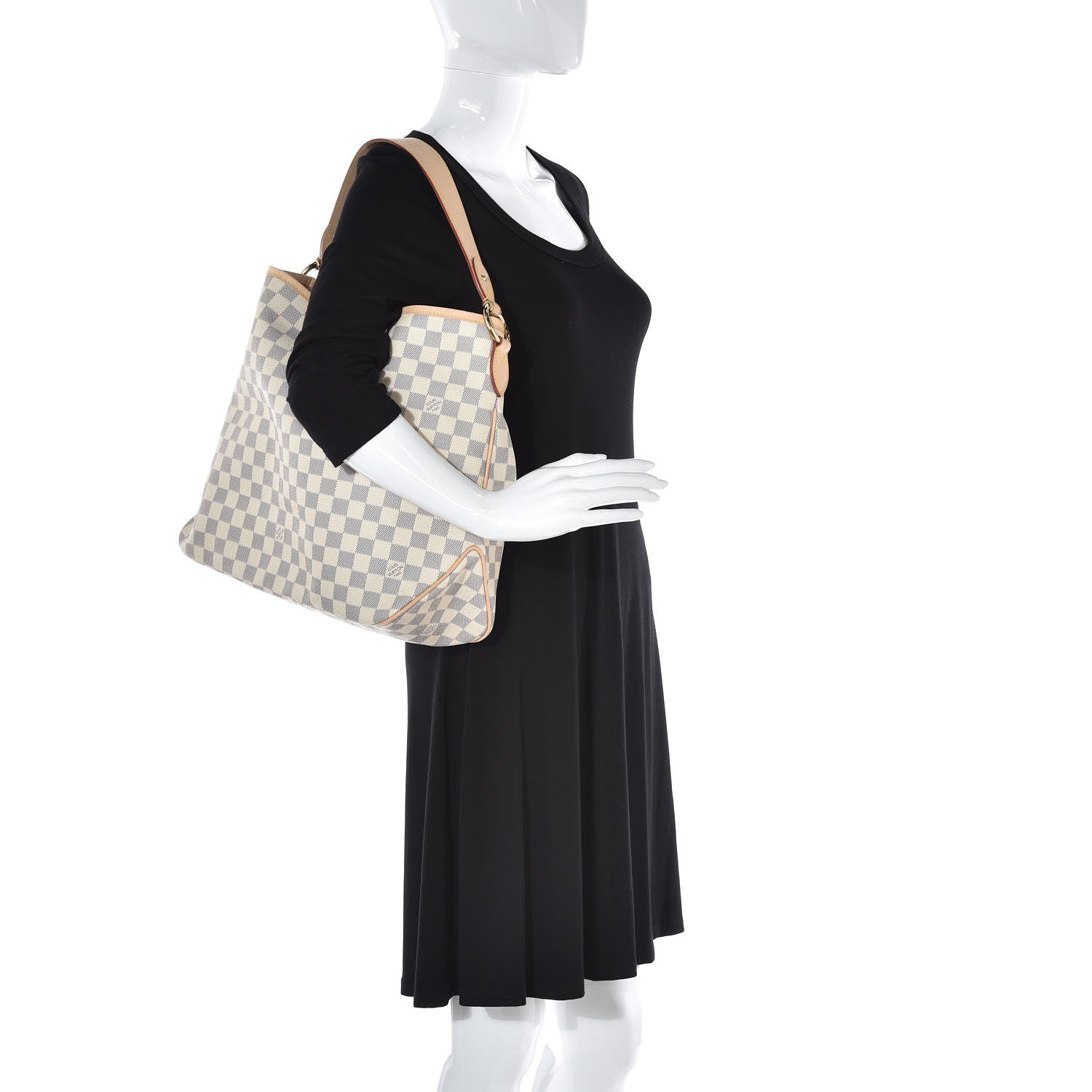 Louis Vuitton Damier Azur Delightful MM Rose Ballerine 2 of 8