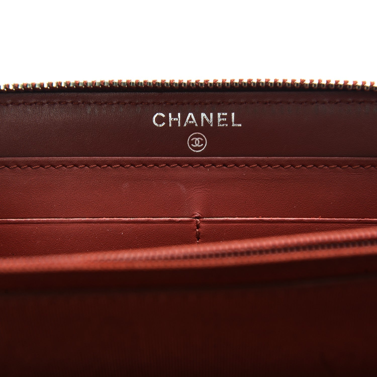 Chanel Caviar Quilted Large Gusset Zip Around Wallet Red 6 of 8