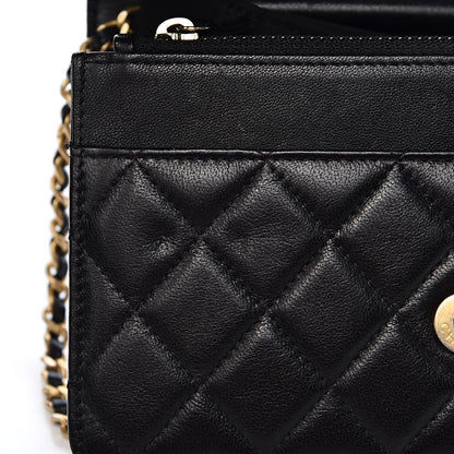 Chanel Lambskin Quilted Infinity Wallet On Chain WOC Black 9 of 12