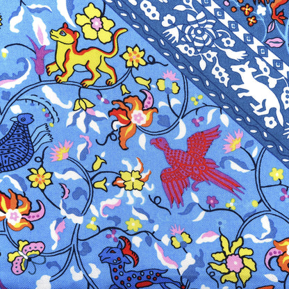 Hermes Cashmere Silk Jardins De Soie Shawl 140 Blue Vert Rose 5 of 5
