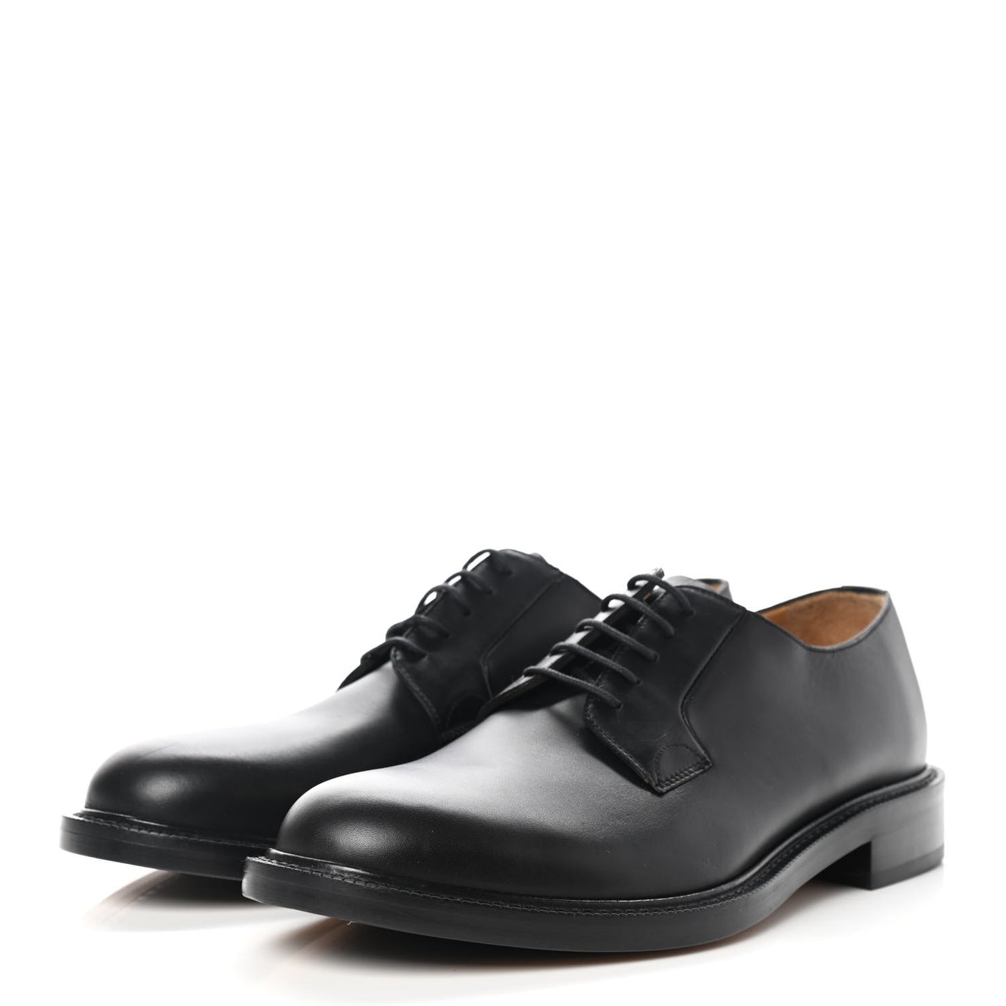 Calfskin Mens Derby Shoes 43 Black