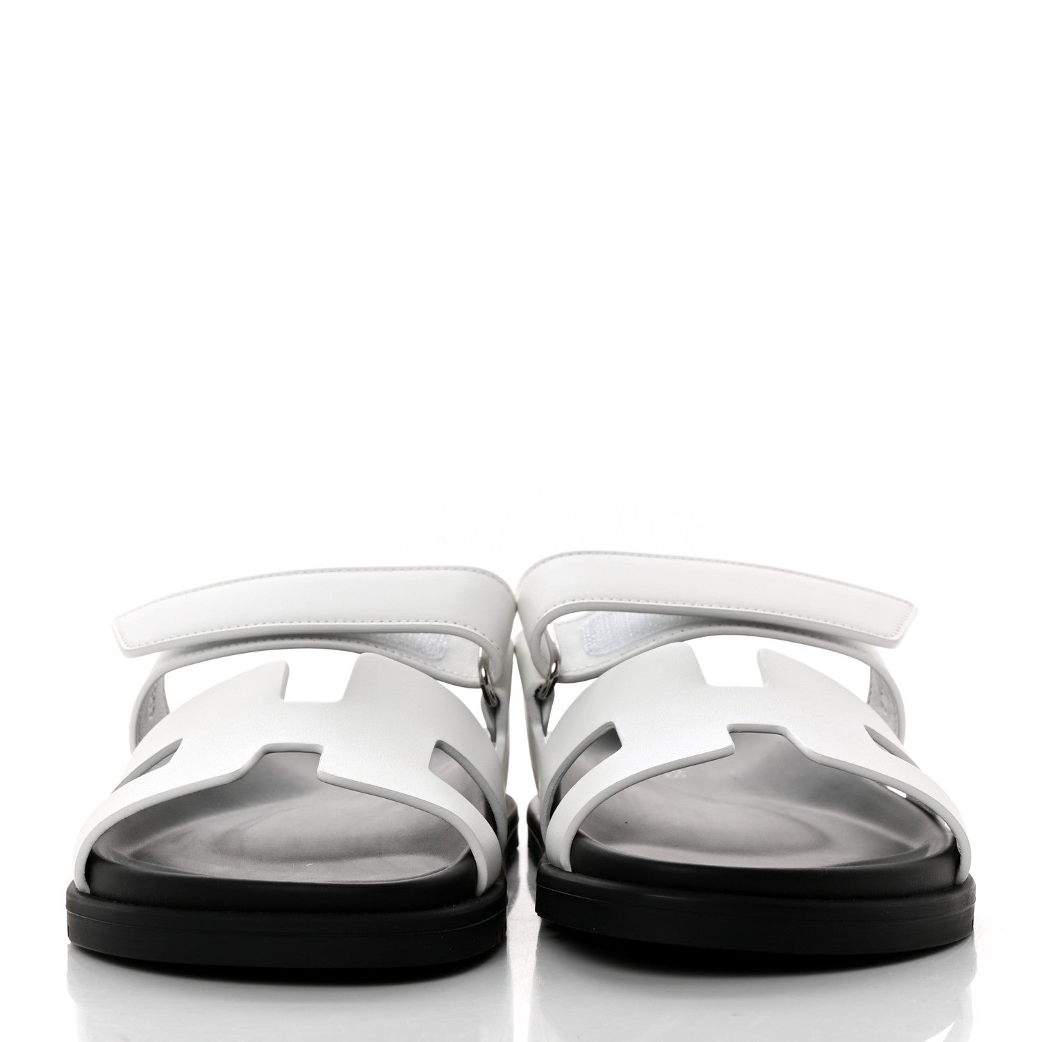 Hermes Calfskin Womens Chypre Sandals 37 White 2 of 9